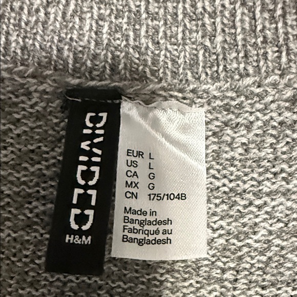 H&M Light Gray Ribbed Knit Sweater - Picture 2 of 2